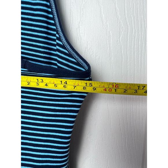 Lululemon Blue, Black Striped Razor Back Tank Top, Stretchy Workout top - Picture 6 of 6